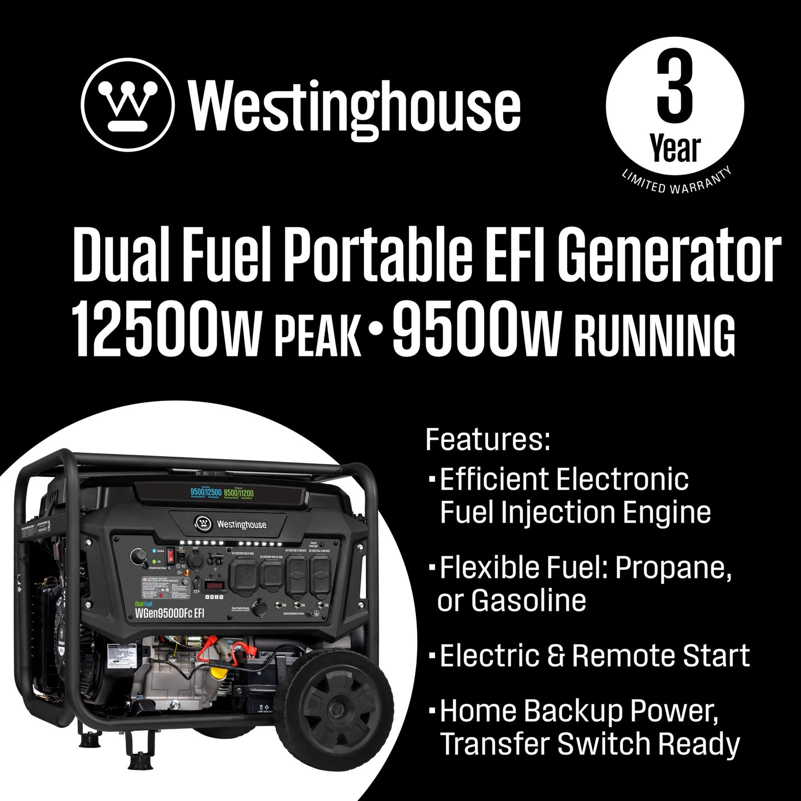 WGen9500DFc EFI - Dual Fuel with CO Sensor - Image 2