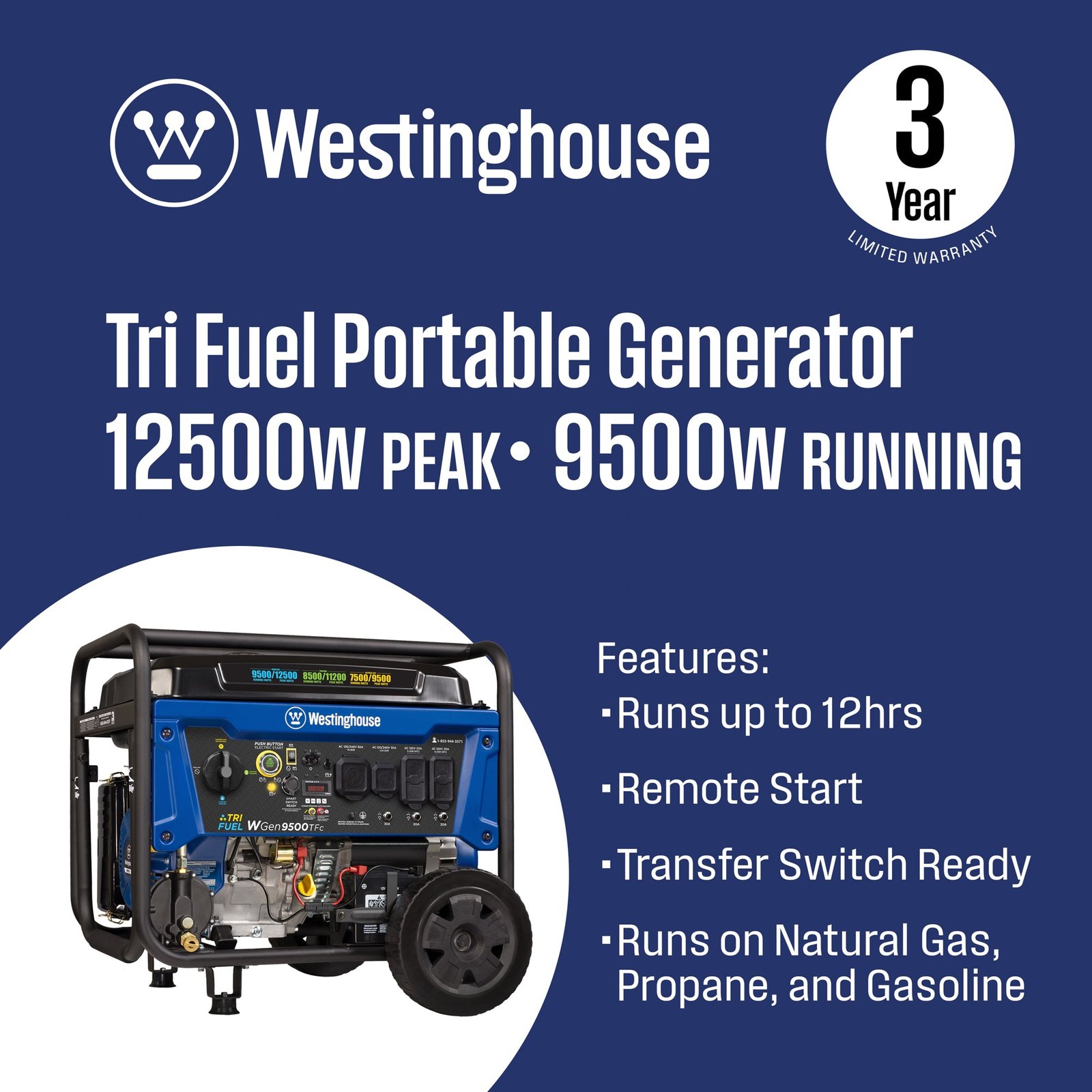 WGen9500TFc - Tri-Fuel with CO Sensor - Image 2