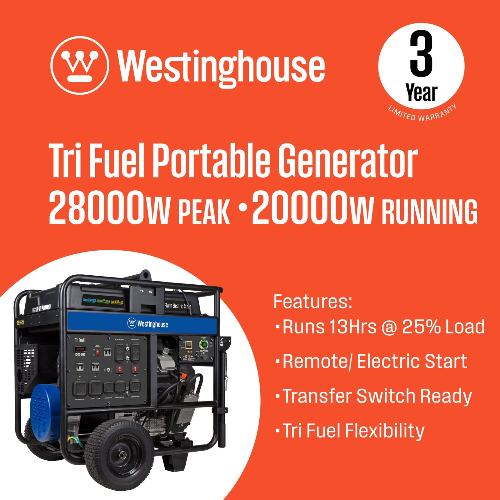 WGen20000TFc - Tri-Fuel with CO Sensor - Image 2