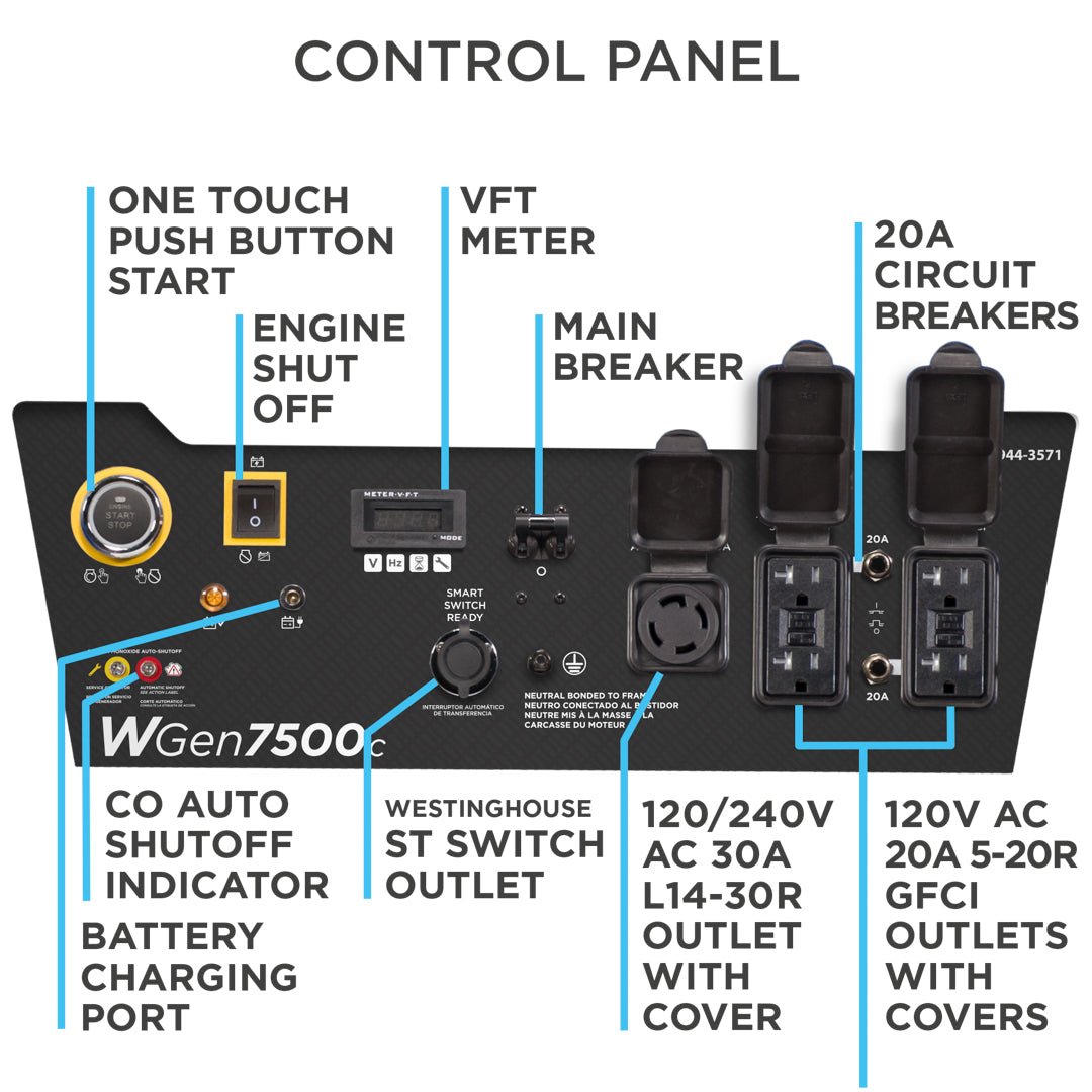 WGen7500c Generator with CO Sensor - Image 5